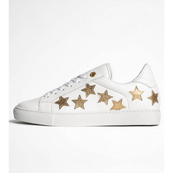 NEW ZADIG & VOLTAIRE smooth star sneaker in white - Picture 1 of 2